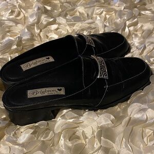 Brighton Shawn Leather Loafers with Silver Accent